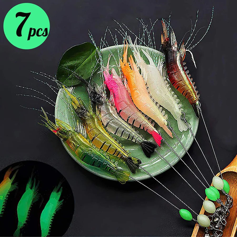 3pcs/7pcs Shrimp Lures Fishing Lures Artificial Fishing Bait Isca