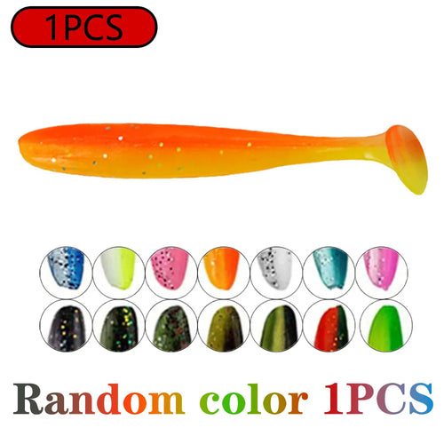 1-100pcs T Tail 70mm 90mm 120mm Shad Worm Soft Bait Artificial Bait